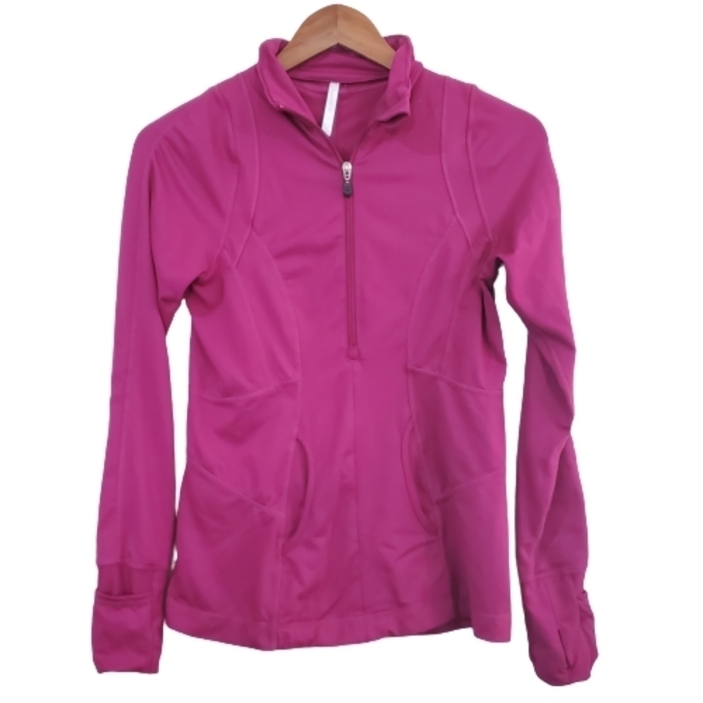 Kyodan Pink 3/4 Zip Athletic Pullover Mock Neck Size Small